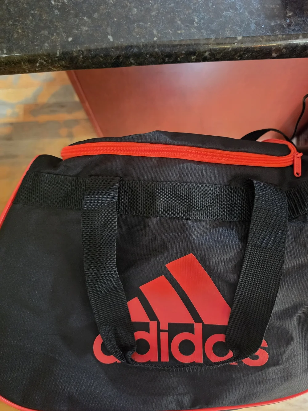 ♥️🖤adidas Black & Red Duffel Bag Gym Travel Sports Bag NWOT